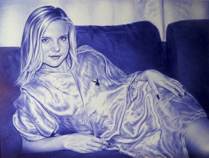The lady in silk dressing. PROX. SUB.