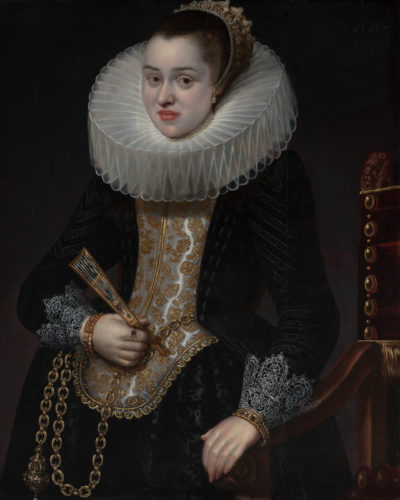 35011359-(100) Lote: 35011359. CORNELIS DE VOS ( Hulst, ca. 1584- Amberes, 1651),
“Retrato de dama”, 1617.