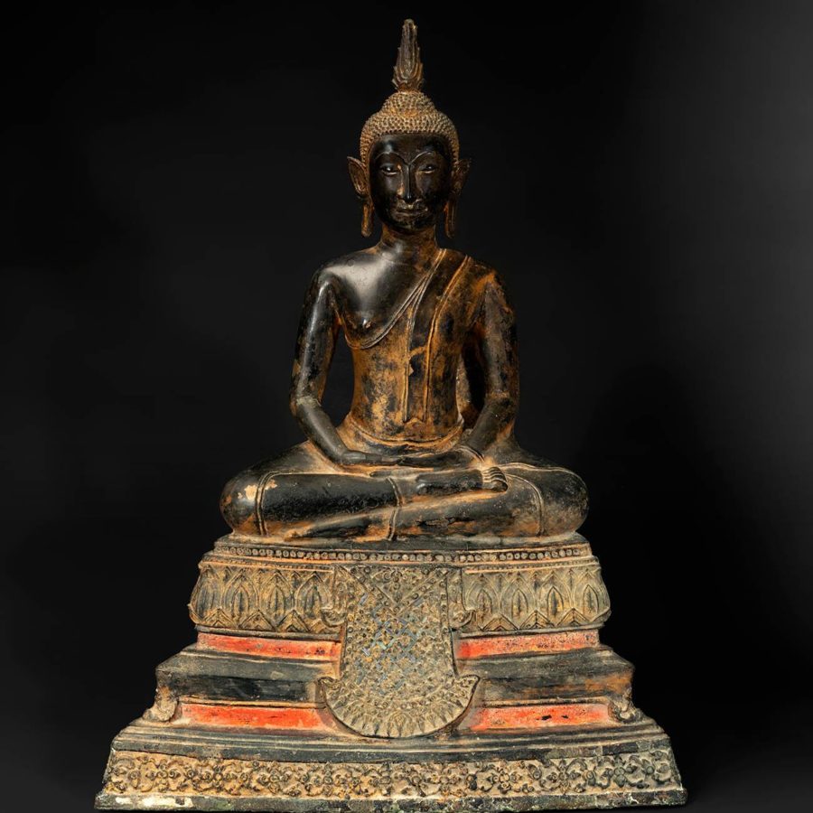 Lote: 35220471. Buda sedente; Tailandia, siglos XVIII-XIX.