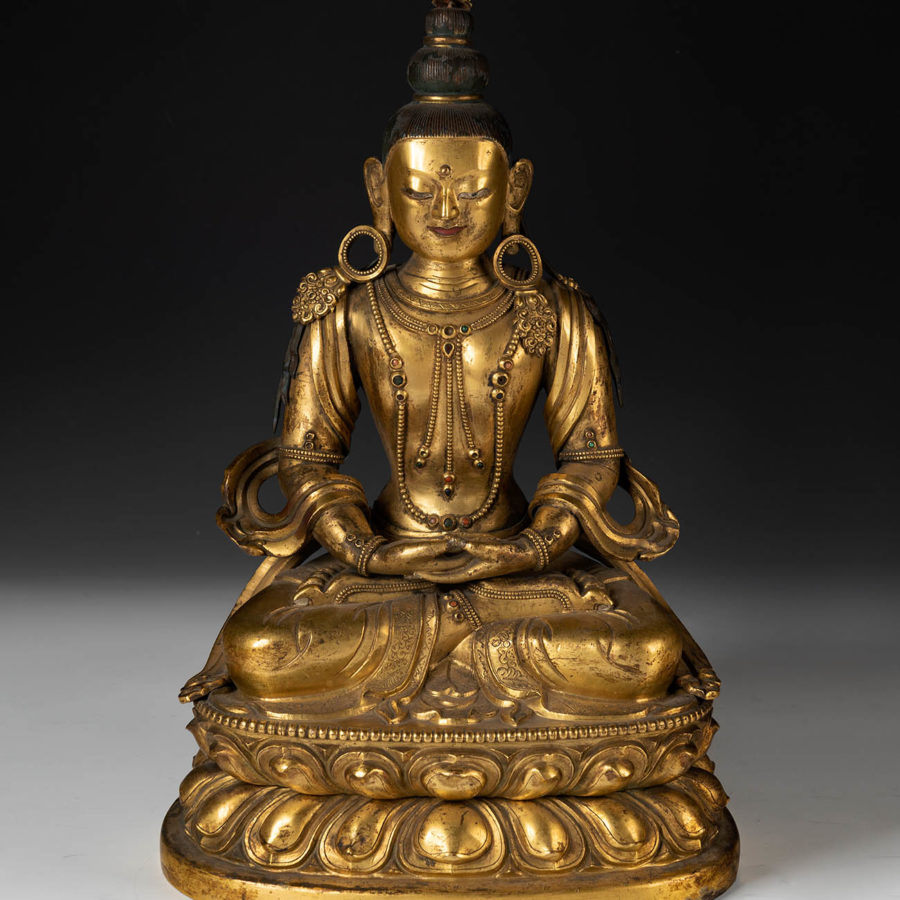 Lote: 35220487. Buda Amitayus. Tibet, siglo XVII-XVIII.