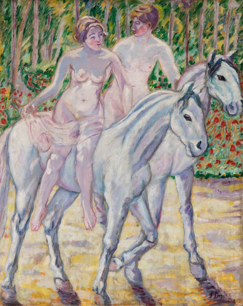 "Young people on horseback" by Francisco iturrino.