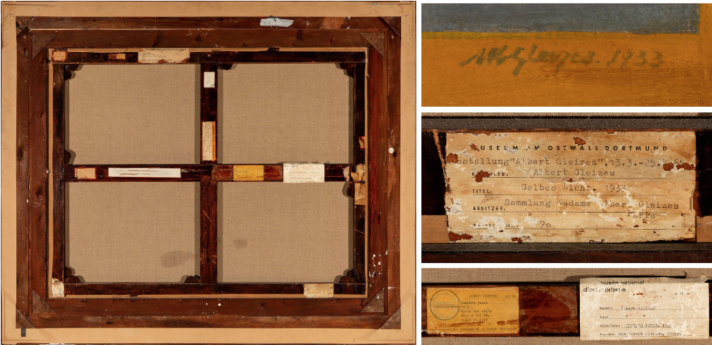 Reverso de la obra "Lumiere Jeune" de Albert Glezies