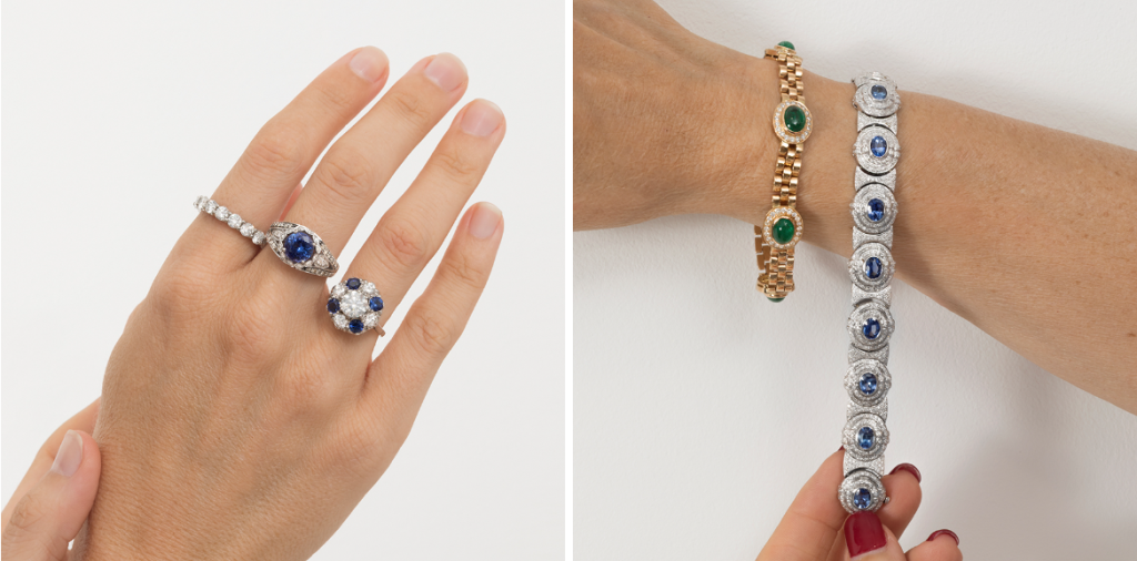 Joyas con gemas azules