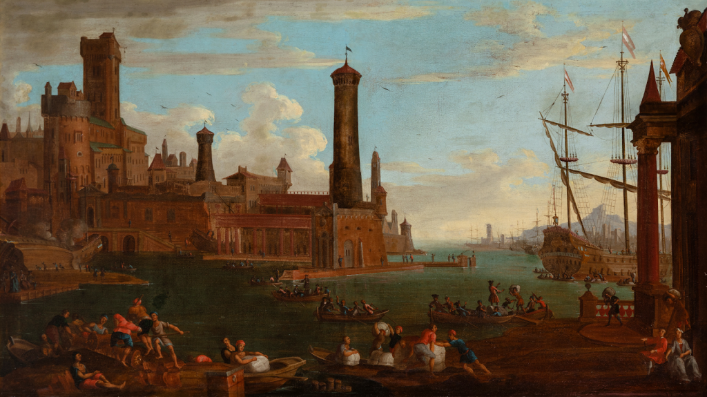 Peter Van de Velde, "Landscape". Oil on canvas. Re-inked. Signed. Lot 40023096.    