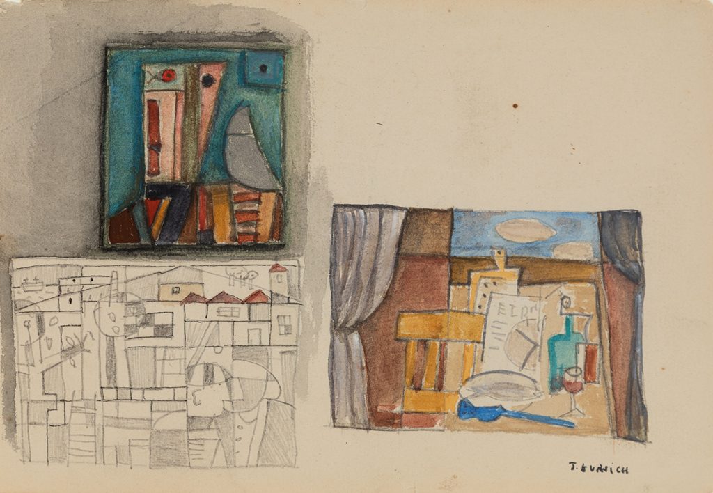Lote 40041130, “Tres composiciones constructivistas”, c. 1957, José Gurvich. 