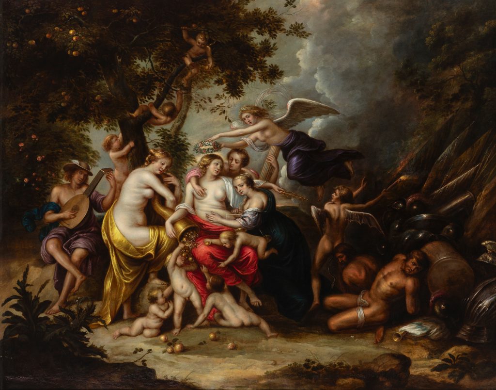 Hendrick van Balen, “Alegoría de la abundancia”, Óleo sobre cobre.