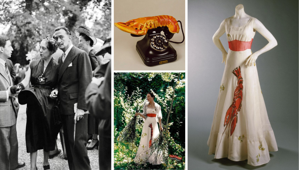 Moda y arte: creaciones de Elsa Schiaparelli instiradas en las imagenes de Salvador Dalí
